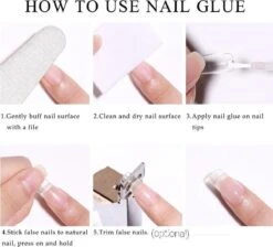 Merkloos Gel Flex 250 Nageltips Met Lijm - Transparant XXL Long Coffin Half Cover C Nail Tips- French Nail Art Acryl Nagels & Gelnagels -Hoge Kwaliteit -Modecosmetica Winkel 1200x1089