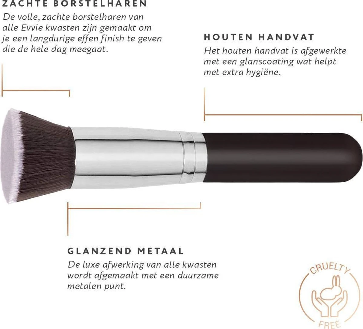 Evvie Set Van 10 Make-up Kwasten Kabuki - Zwart-Zilver 11 Evvie Set Van 10 Make-up Kwasten Kabuki - Zwart-Zilver - Image 9