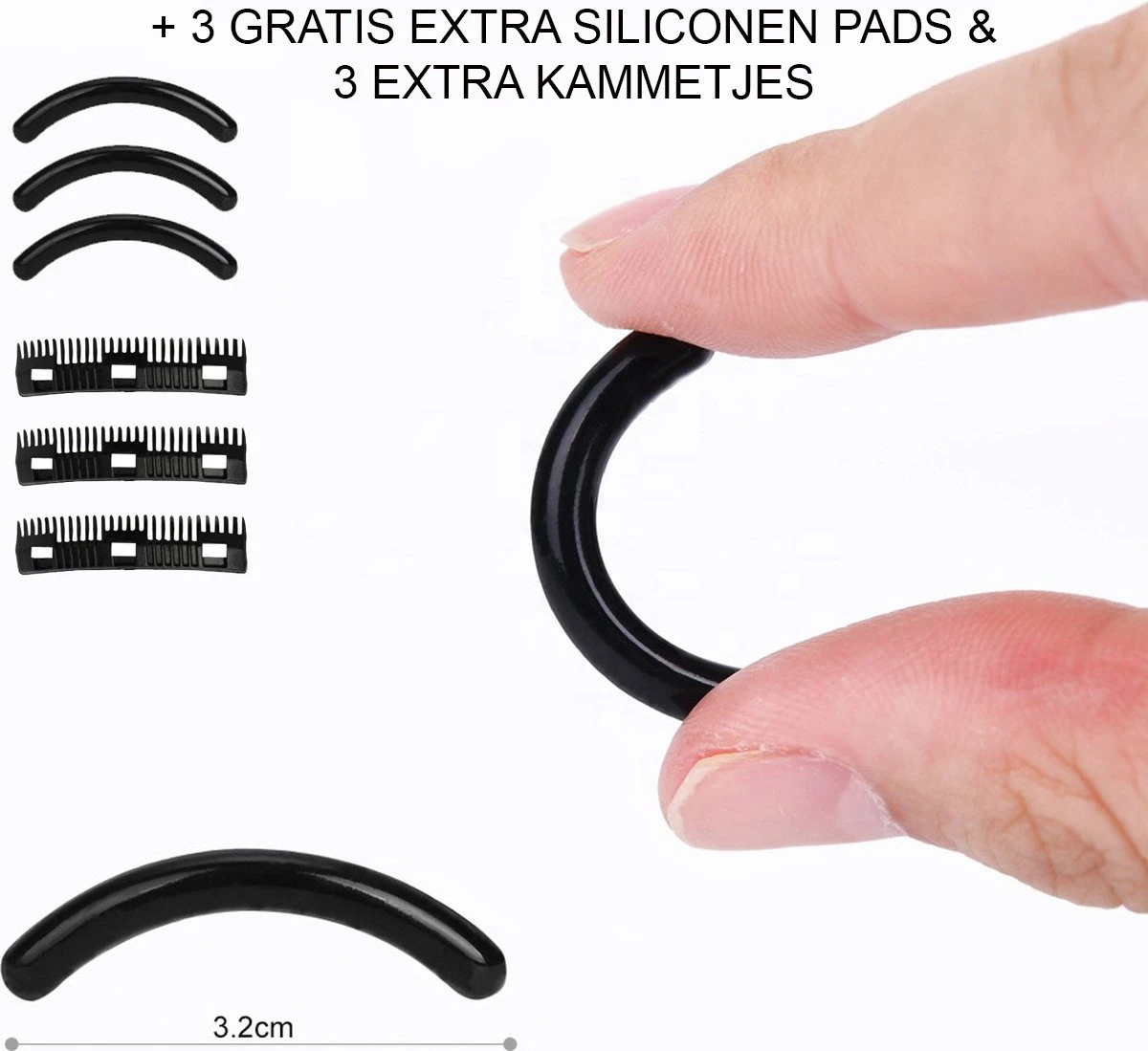 INTER-ESQUE® Wimperkruller - Eyelash Curler + 3x Gratis Extra Siliconen Pad & 3x Extra Kam - Zilver 8 INTER-ESQUE® Wimperkruller - Eyelash Curler + 3x Gratis Extra Siliconen Pad & 3x Extra Kam - Zilver - Image 6