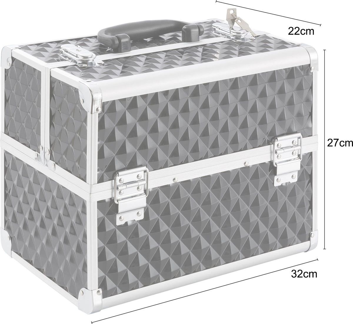 AREBOS Cosmeticakoffer Beauty Case Multikoffer 15 L Zwart 6 AREBOS Cosmeticakoffer Beauty Case Multikoffer 15 L Zwart - Image 4