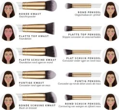 Evvie Set Van 10 Make-up Kwasten Kabuki - Wit-Goud 16 Evvie Set Van 10 Make-up Kwasten Kabuki - Wit-Goud -Modecosmetica Winkel 1200x1107 11