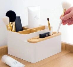 LYVION Make-up En Bureau Organizer - Kunststof En Bamboe -Modecosmetica Winkel 1200x1109 5