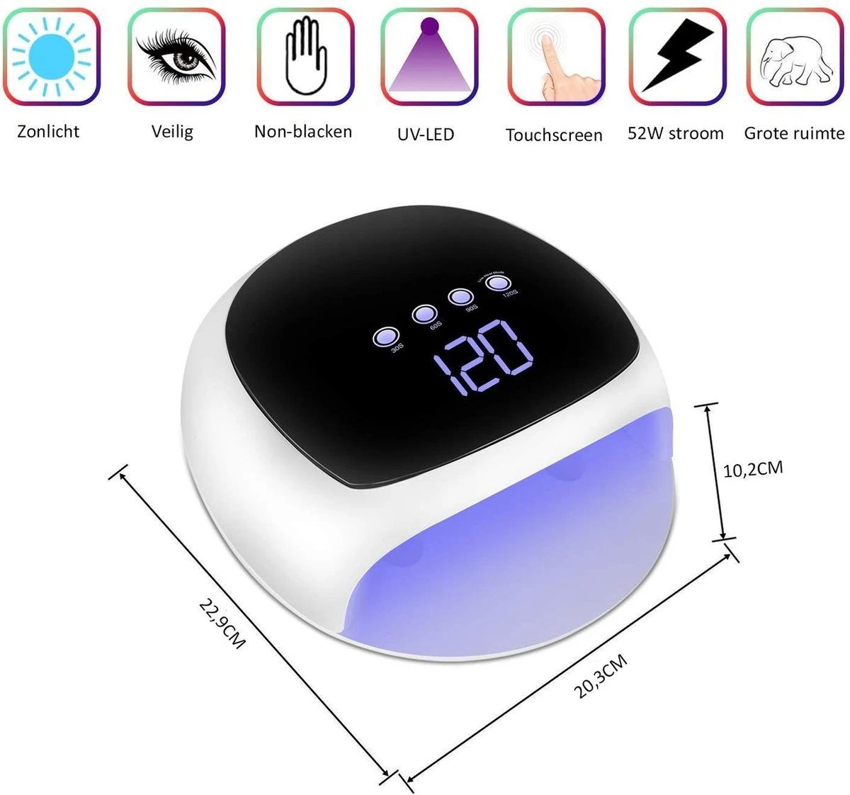 YiKo - Hoge Kwaliteit UV LED Lamp Nagels - Nageldroger - UV Lamp Gelnagels - Nageldrogers - 52W Nagellamp - Nagelverharder - Gel Nagellak - Nagellak Droger 4 YiKo - Hoge Kwaliteit UV LED Lamp Nagels - Nageldroger - UV Lamp Gelnagels - Nageldrogers - 52W Nagellamp - Nagelverharder - Gel Nagellak - Nagellak Droger - Image 2