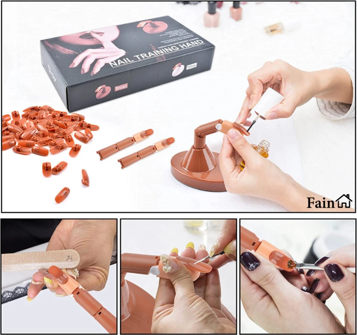 Oefenhand Voor Nagels – Nail Trainer Vinger – All-in-1 Set – Incl. 80 Kunstnagels – Nail Art – Nagel Set – Nail Trainer Hand 14 Oefenhand Voor Nagels – Nail Trainer Vinger – All-in-1 Set – Incl. 80 Kunstnagels – Nail Art – Nagel Set – Nail Trainer Hand - Image 12