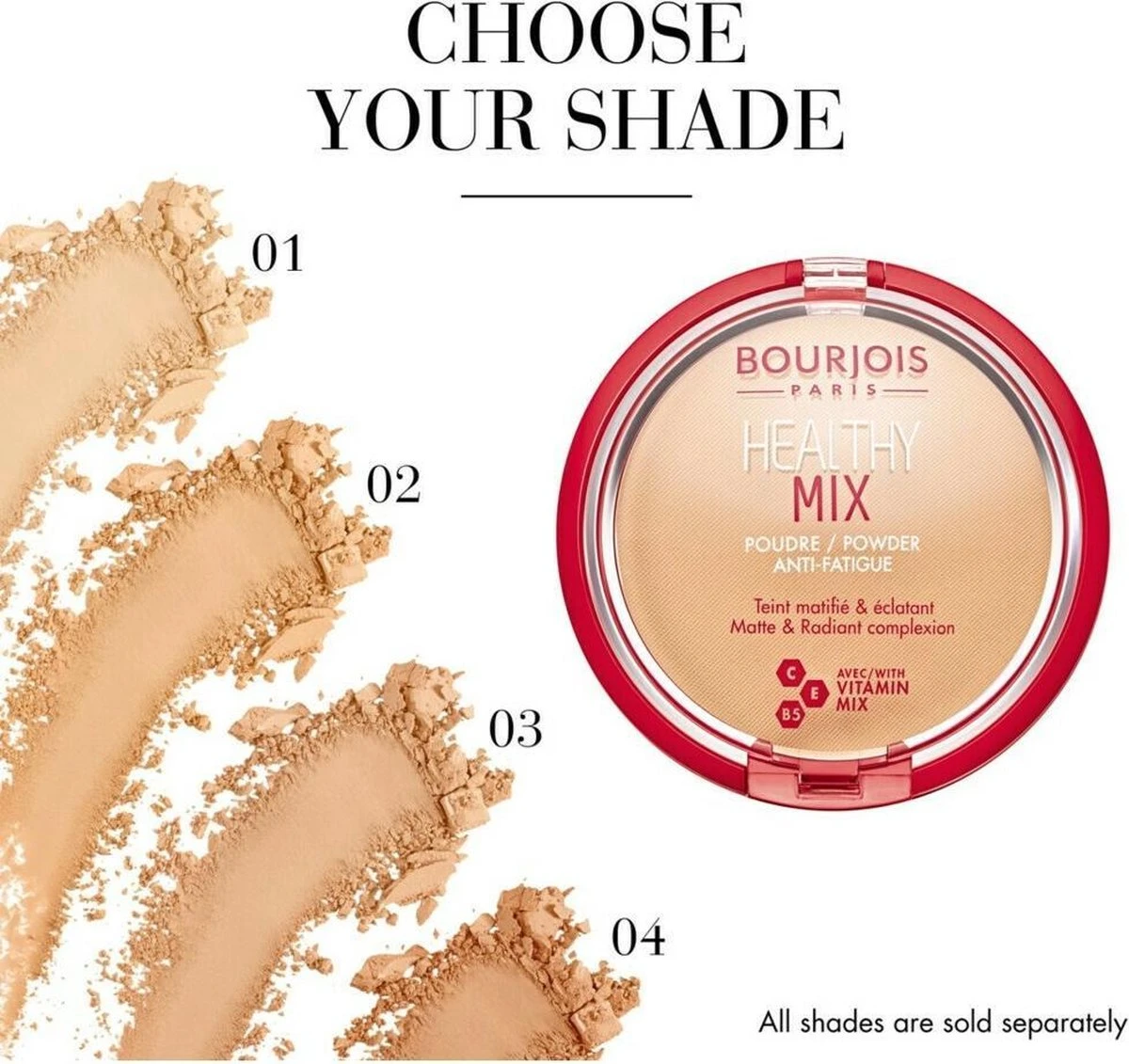 Bourjois Healthy Mix Compact Poeder - 01 Porcelain 6 Bourjois Healthy Mix Compact Poeder - 01 Porcelain - Image 4