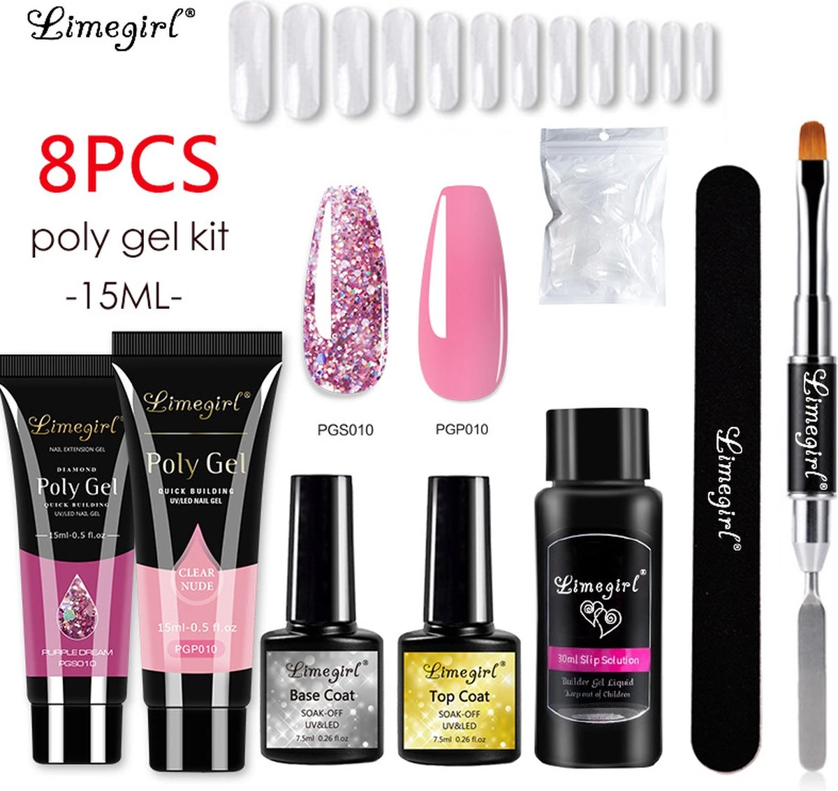 Merkloos Polygel Set, Polygel Kit, Polygel Starterset, Polygel, Gellak Starterset, Polygel, Polygel Kit - Nagelverlenging - Nagelversteviging - Manicure Set - Gel Nagellak - 3 Merkloos Polygel Set, Polygel Kit, Polygel Starterset, Polygel, Gellak Starterset, Polygel, Polygel Kit - Nagelverlenging - Nagelversteviging - Manicure Set - Gel Nagellak -