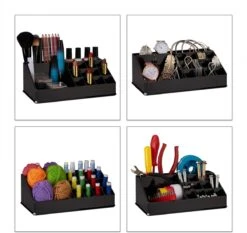 Relaxdays Cosmetica Organizer - Cosmeticahouder - Make Up Toren - Doorzichtig - 16 Vakken - Zwart -Modecosmetica Winkel 1200x1134 6