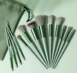 Without Lemons - Make Up Borstel - Kwasten - Set Van 13 - Brushes - Groen - Vegan