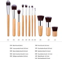 Evvie Make-up Kwasten Set, 11-delig – Bamboe – Basic Collection -Modecosmetica Winkel 1200x1140 15