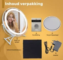 Great's® Make Up Spiegel Met LED Verlichting- ⌀ 40cm - Visagie Spiegel Rond - Extra Close Up Spiegeltje 10x - Wit 15 Great's® Make Up Spiegel Met LED Verlichting- ⌀ 40cm - Visagie Spiegel Rond - Extra Close Up Spiegeltje 10x - Wit -Modecosmetica Winkel 1200x1143 20