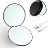 Led-verlichte Oplaadbare Compacte Make-up Spiegel Rond |1 X 2 X Vergroting | Make-upspiegel | Zakspiegel | Handspiegel | Reisspiegel | Dimbaar|als Cadeau | USB-lader | Rond | Zwart -Modecosmetica Winkel 1200x1148 11
