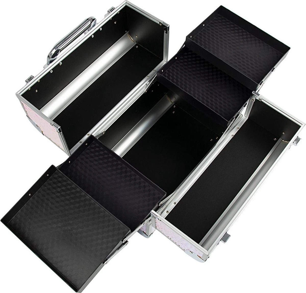 Aluminium Koffer Rosé Gold Met Opbergvakken 4 Aluminium Koffer Rosé Gold Met Opbergvakken - Image 2