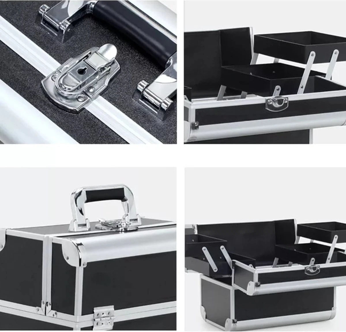 Confibel Make Up Koffer - Uitklapbaar - 5 Opbergbakken - Met Slot 11 Confibel Make Up Koffer - Uitklapbaar - 5 Opbergbakken - Met Slot - Image 9