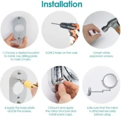 Auxmir Cosmetische Spiegel Met 1X / 10X Vergroting LED Verlichting, Dimbare Make-up Spiegel Met Touch Schakelaar USB Oplaadbare, Scheerspiegel 360 ° Draaibare Muurbeugel Voor Badkamer, Spa En Hotel 19 Auxmir Cosmetische Spiegel Met 1X / 10X Vergroting LED Verlichting, Dimbare Make-up Spiegel Met Touch Schakelaar USB Oplaadbare, Scheerspiegel 360 ° Draaibare Muurbeugel Voor Badkamer, Spa En Hotel -Modecosmetica Winkel 1200x1155 18