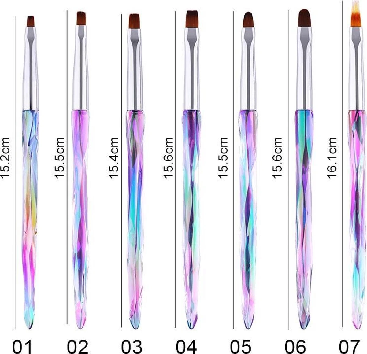 Elysee Beauty 7 Penselen Set Voor Nagel Gel En Polygel - Nagel Kwasten - Nail Brush 7 Elysee Beauty 7 Penselen Set Voor Nagel Gel En Polygel - Nagel Kwasten - Nail Brush - Image 5