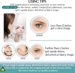 5 Inch, 20x Vergrotende Spiegel, Tweezijdige Spiegel, 20X/1x Vergroting, Opvouwbare Make-upspiegel Met Handheld/standaard, Gebruik Voor Make-up Toepassing, Pincet, En Mee-eter/smetverwijdering. (zilver) 16 5 Inch, 20x Vergrotende Spiegel, Tweezijdige Spiegel, 20X/1x Vergroting, Opvouwbare Make-upspiegel Met Handheld/standaard, Gebruik Voor Make-up Toepassing, Pincet, En Mee-eter/smetverwijdering. (zilver) -Modecosmetica Winkel 1200x1160 10