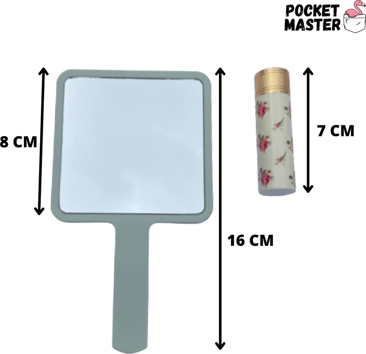 PocketMaster® Make-Up Spiegel / Handspiegel Met Handvat - Licht Groen - Klein - Compact - Handzaam - 8,0 X 8,0 Cm Spiegeloppervlak 4 PocketMaster® Make-Up Spiegel / Handspiegel Met Handvat - Licht Groen - Klein - Compact - Handzaam - 8,0 X 8,0 Cm Spiegeloppervlak - Image 2