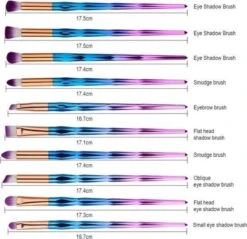 10-delige Oog Make-up Kwasten/Brush Set | Rainbow / Regenboog | Fashion Favorite -Modecosmetica Winkel 1200x1162 6