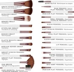 Evvie 24-delige Make-up Kwastenset - Wit/Rosé Goud - In Etui Marble 15 Evvie 24-delige Make-up Kwastenset - Wit/Rosé Goud - In Etui Marble -Modecosmetica Winkel 1200x1163 12