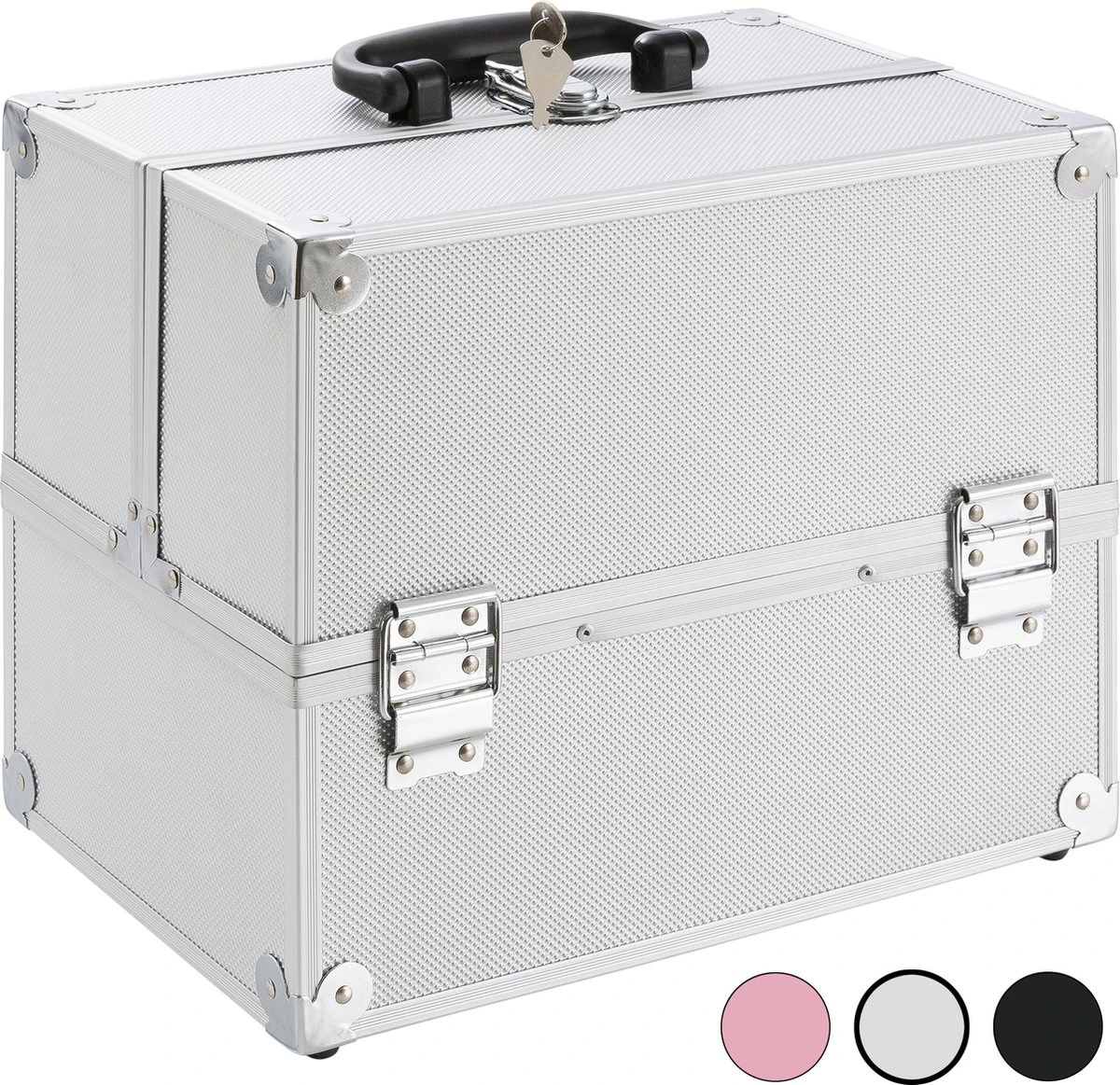 AREBOS Cosmetica Koffer - Beauty Case - Cosmetica Trolley - 15 L - Zilber 5 AREBOS Cosmetica Koffer - Beauty Case - Cosmetica Trolley - 15 L - Zilber - Image 3