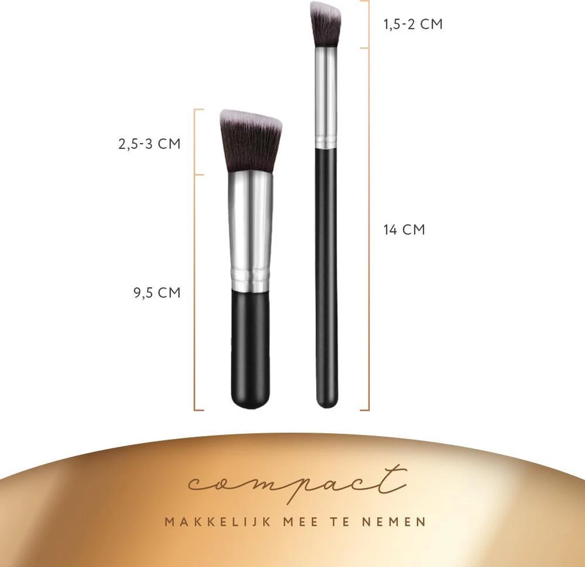 Evvie Set Van 10 Make-up Kwasten Kabuki - Zwart-Zilver 10 Evvie Set Van 10 Make-up Kwasten Kabuki - Zwart-Zilver - Image 8