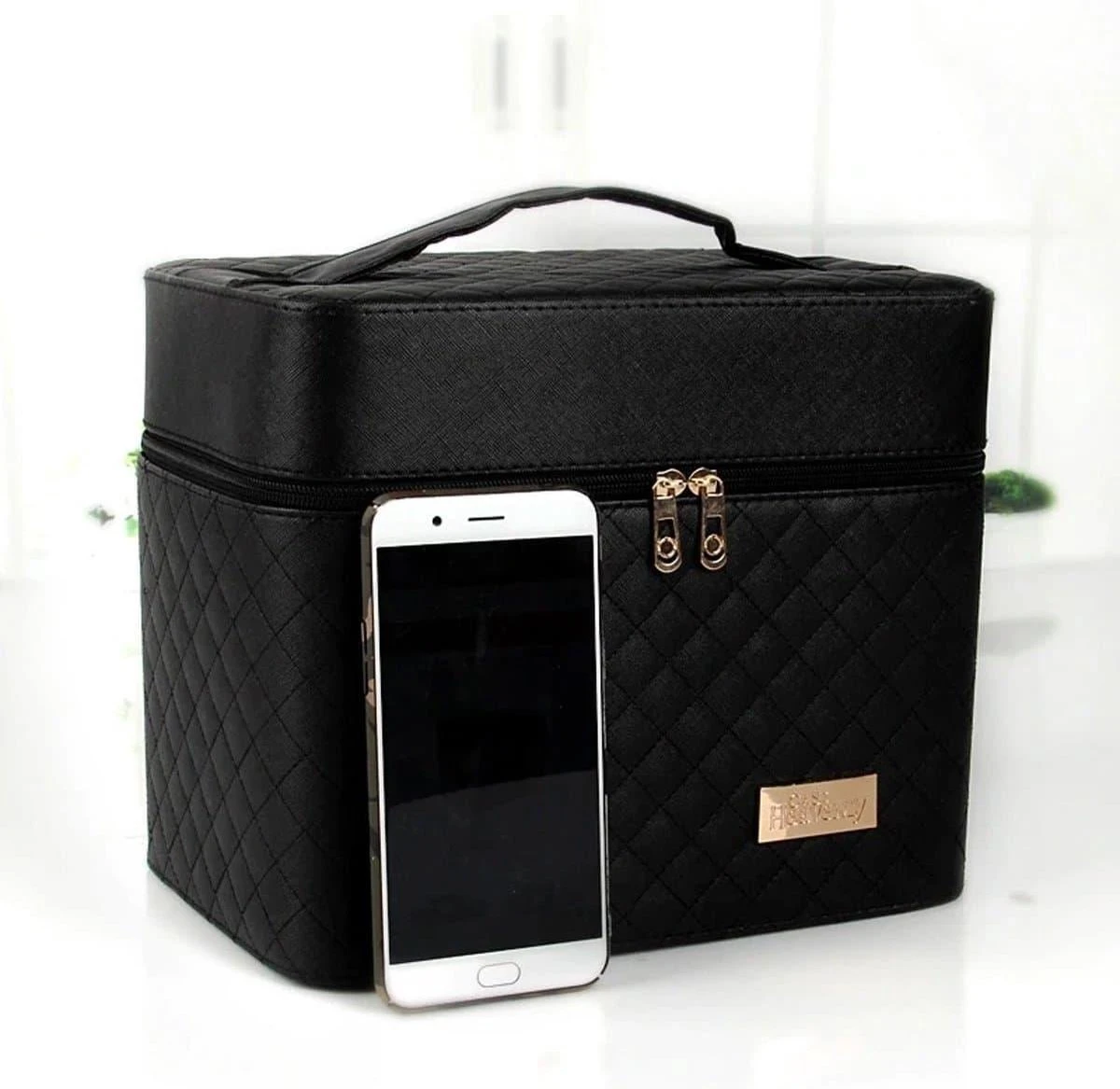 Confibel Make Up Koffer - Uitklapbaar - 5 Opbergbakken - Met Spiegel - Zwart 7 Confibel Make Up Koffer - Uitklapbaar - 5 Opbergbakken - Met Spiegel - Zwart - Image 5