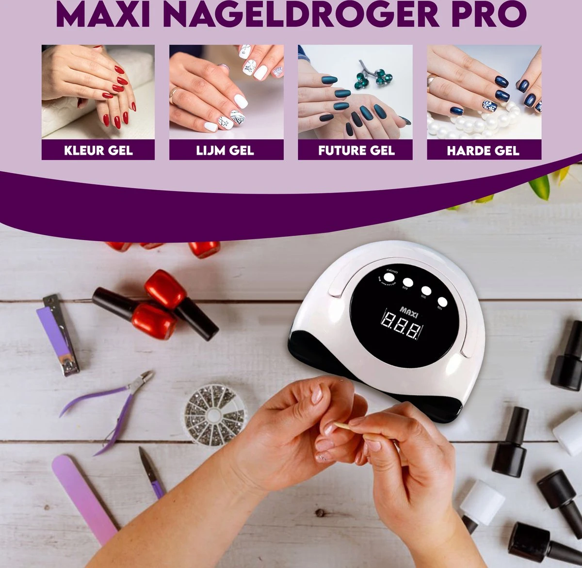 Maxi Nageldroger Pro - 168W - Uv Lamp - Nageldroger Lamp - Nageldroger Voor Gelnagels - Geschikt Voor Elke Nagel Gellak 4 Maxi Nageldroger Pro - 168W - Uv Lamp - Nageldroger Lamp - Nageldroger Voor Gelnagels - Geschikt Voor Elke Nagel Gellak - Image 2