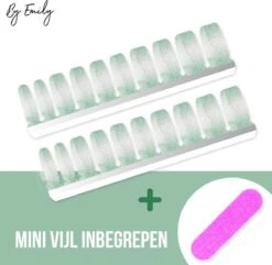 By Emily - Nagel Wrap - Sparkly Green | 20 Stickers | Nail Wrap | Nail Art | Trendy | Design | Nagellakvrij | Eenvoudig | Nagel Wrap | Nagel Stickers | Folie | Zelfklevend | Sjablonen -Modecosmetica Winkel 1200x1173 10