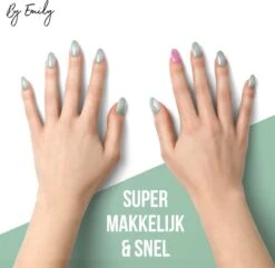 By Emily - Nagel Wrap - Sparkly Green | 20 Stickers | Nail Wrap | Nail Art | Trendy | Design | Nagellakvrij | Eenvoudig | Nagel Wrap | Nagel Stickers | Folie | Zelfklevend | Sjablonen -Modecosmetica Winkel 1200x1173 12