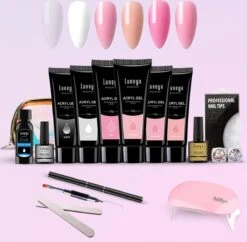 Luneya Polygel Kit - 6 Kleuren - Polygel Nagels Starterspakket - Tasje - Incl. UV LED Lamp 22 Luneya Polygel Kit - 6 Kleuren - Polygel Nagels Starterspakket - Tasje - Incl. UV LED Lamp -Modecosmetica Winkel 1200x1174