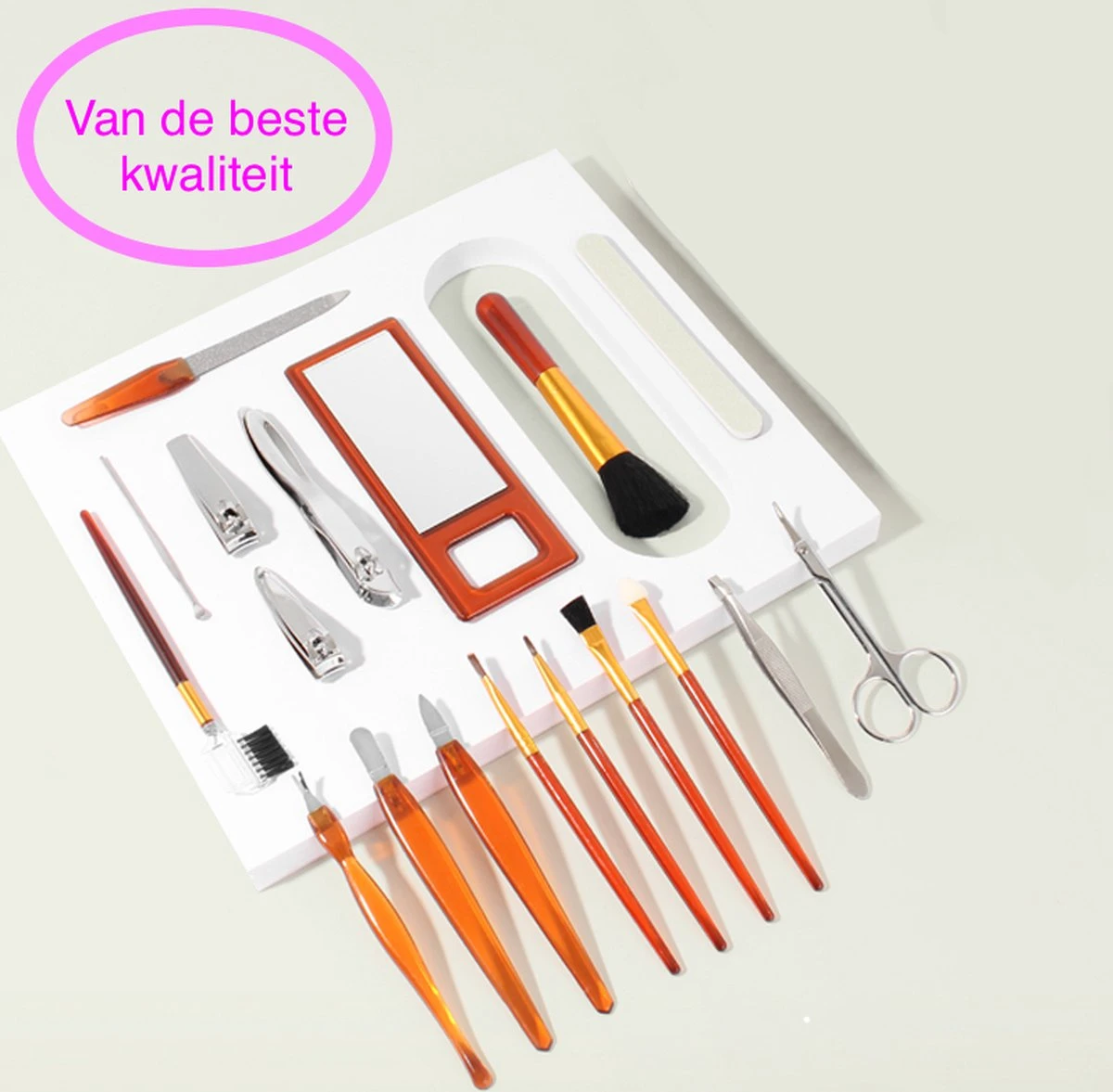 Manicure Set - 18 Stuk(s) - Make Up Set - Nagelschaar - Nagelvijl - Brush - Kerstcadeau 6 Manicure Set - 18 Stuk(s) - Make Up Set - Nagelschaar - Nagelvijl - Brush - Kerstcadeau - Image 4