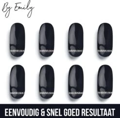 By Emily - Nagel Wrap - Classy Black | 16 Stickers | Nail Wrap | Nail Art | Trendy | Design | Nagellakvrij | Eenvoudig | Nagel Wrap | Nagel Stickers | Folie | Zelfklevend | Sjablonen -Modecosmetica Winkel 1200x1180 6