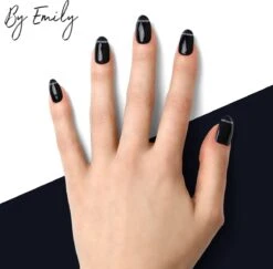 By Emily - Nagel Wrap - Classy Black | 16 Stickers | Nail Wrap | Nail Art | Trendy | Design | Nagellakvrij | Eenvoudig | Nagel Wrap | Nagel Stickers | Folie | Zelfklevend | Sjablonen -Modecosmetica Winkel 1200x1180 7