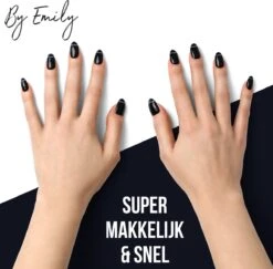 By Emily - Nagel Wrap - Classy Black | 16 Stickers | Nail Wrap | Nail Art | Trendy | Design | Nagellakvrij | Eenvoudig | Nagel Wrap | Nagel Stickers | Folie | Zelfklevend | Sjablonen -Modecosmetica Winkel 1200x1180 8
