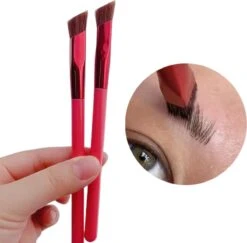 Wenkbrauw Borstel - Make-up - Vierkant - Borstel - Wenkbrauw - Trend - Schuin - Rood