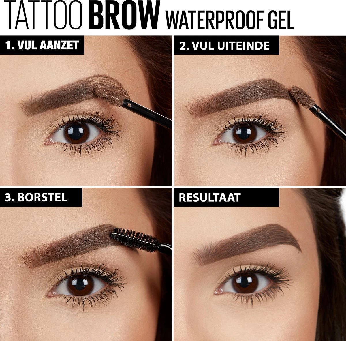 Maybelline Tattoo Brow Waterproof Wenkbrauwgel - 04 Medium Brown 6 Maybelline Tattoo Brow Waterproof Wenkbrauwgel - 04 Medium Brown - Image 4