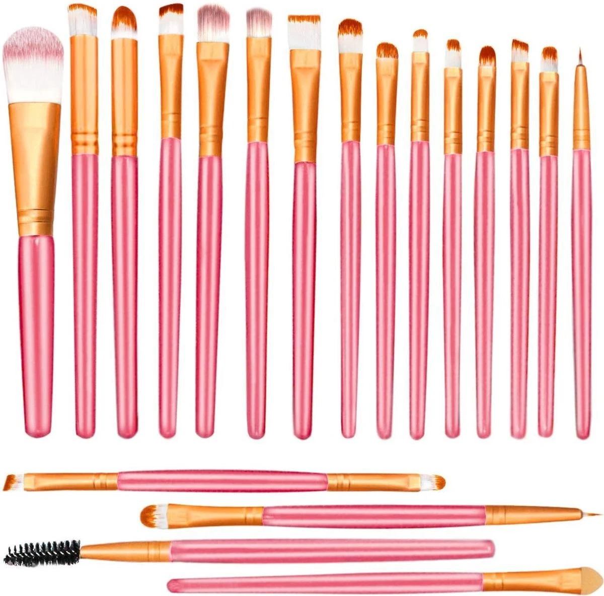 Merkloos Makeup Kwastenset - Makeup Set - 20delig - Roze - Goud - Able & Borret 4 Merkloos Makeup Kwastenset - Makeup Set - 20delig - Roze - Goud - Able & Borret - Image 2