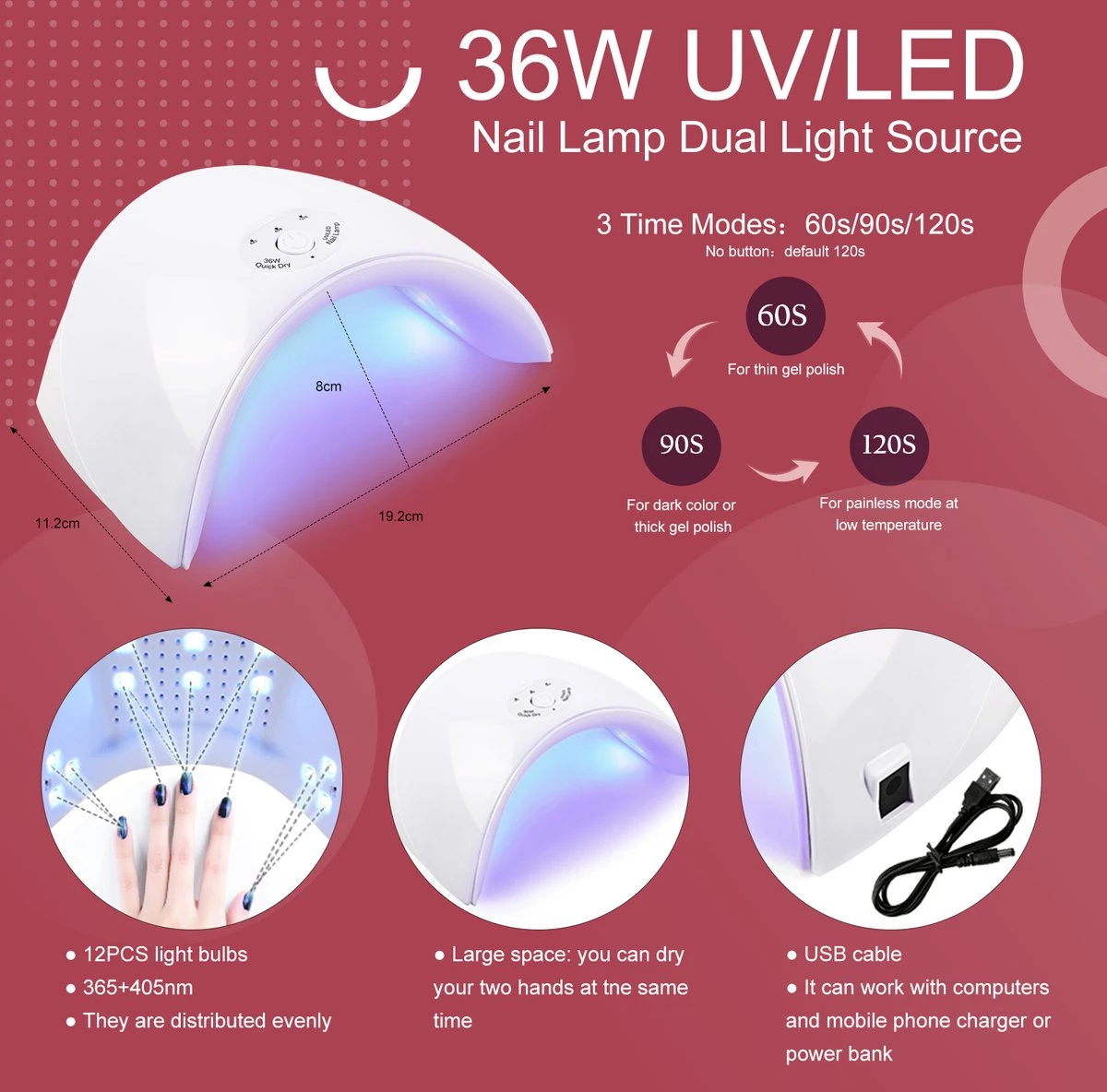 Gellak Starterspakket - 40 Kleuren - Basecoat - Topcoat - Gellak - Gellakset - Nagelset - Gelnagels - Nagellak - Gelnagel Kit - UV Lamp 36W - LED - Manicure Set - 40 Kleuren Gel Polish - Nail Art - Nagellamp - Nageldroger 14 Gellak Starterspakket - 40 Kleuren - Basecoat - Topcoat - Gellak - Gellakset - Nagelset - Gelnagels - Nagellak - Gelnagel Kit - UV Lamp 36W - LED - Manicure Set - 40 Kleuren Gel Polish - Nail Art - Nagellamp - Nageldroger - Image 12