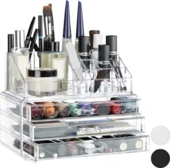 Relaxdays Make-up Organizer Klein - Stapelbaar - Sieradendoosje - Cosmetica - Opbergbox - Wit 24 Relaxdays Make-up Organizer Klein - Stapelbaar - Sieradendoosje - Cosmetica - Opbergbox - Wit -Modecosmetica Winkel 1200x1185 16