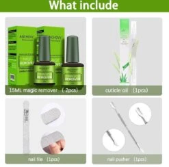 Magic Soak Off Nailpolish Remover - Magische Gellak Remover - 2 X 15 Ml!!! - Inclusief Nagelvijl, Bokkepootje En Olie - Nagellak Verwijderaar - Gellak Remover - -Modecosmetica Winkel 1200x1186