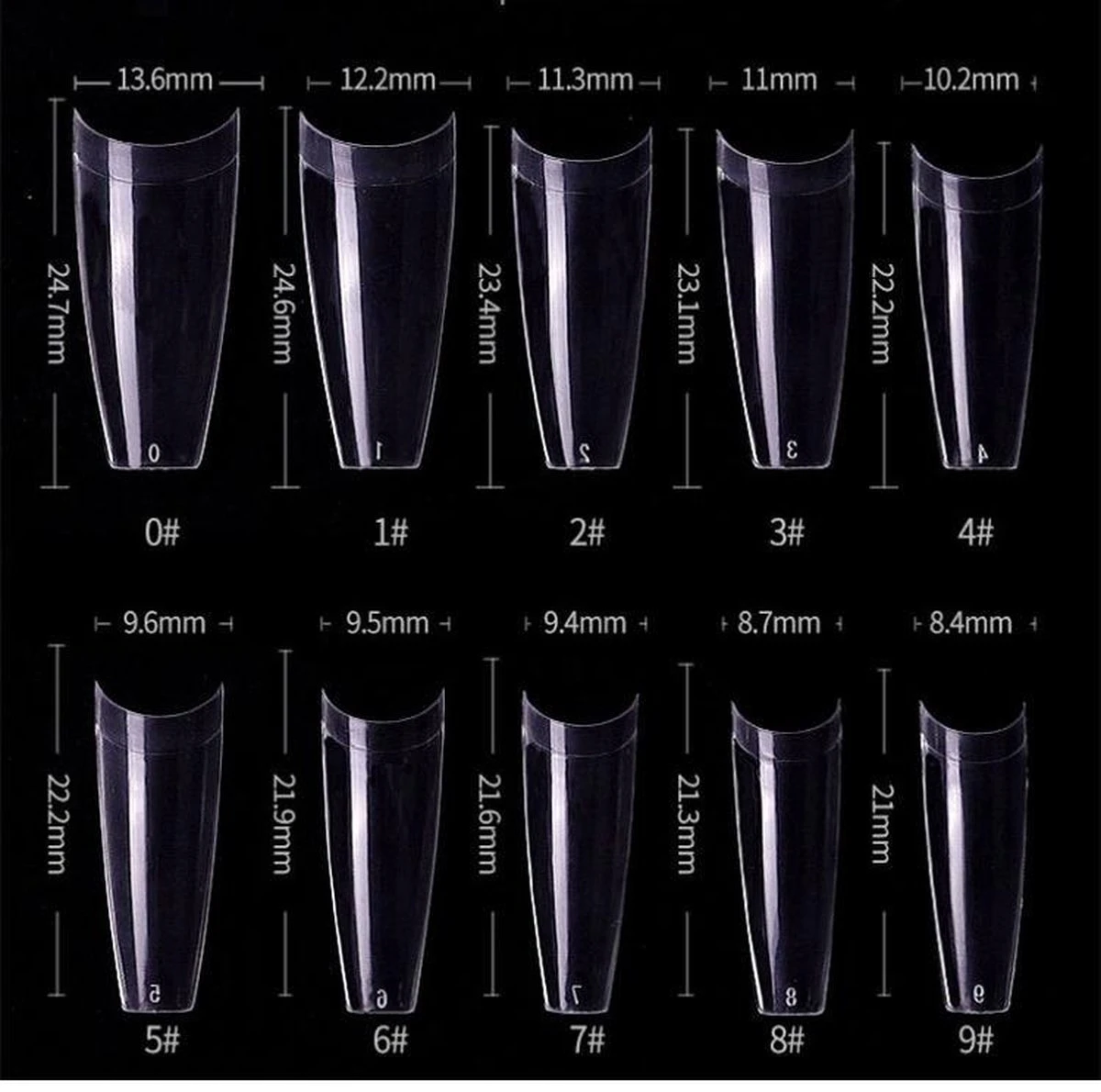 T-Vormige -Nagel Tips -Kort Opzetstukje - Clear - 500 Stuks - Tips Nail Extension- False Tips Plaknagels – Nageltips - Acrylnagels – Gelnagels -Polygel - Polyacryl 3 T-Vormige -Nagel Tips -Kort Opzetstukje - Clear - 500 Stuks - Tips Nail Extension- False Tips Plaknagels – Nageltips - Acrylnagels – Gelnagels -Polygel - Polyacryl