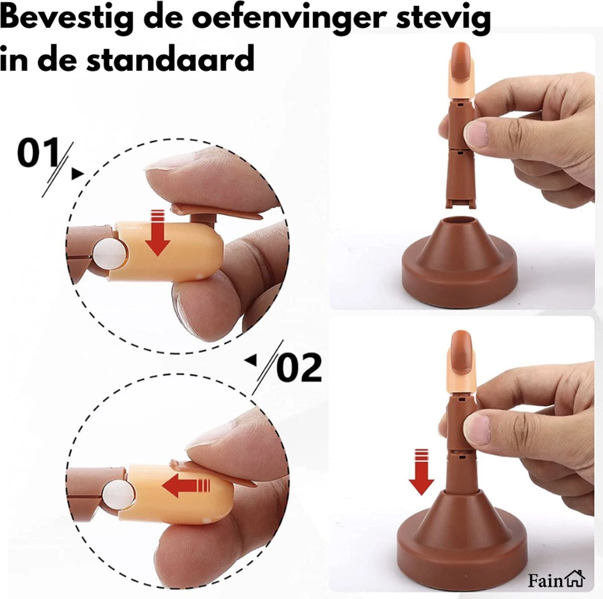 Oefenhand Voor Nagels – Nail Trainer Vinger – All-in-1 Set – Incl. 80 Kunstnagels – Nail Art – Nagel Set – Nail Trainer Hand 6 Oefenhand Voor Nagels – Nail Trainer Vinger – All-in-1 Set – Incl. 80 Kunstnagels – Nail Art – Nagel Set – Nail Trainer Hand - Image 4