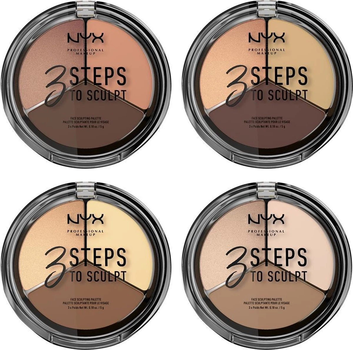NYX Professional Makeup 3 Steps To Sculpt Face Sculpting Palette - Light 3STS02 - Highlighter En Contouring Make-up - 15 Gr 7 NYX Professional Makeup 3 Steps To Sculpt Face Sculpting Palette - Light 3STS02 - Highlighter En Contouring Make-up - 15 Gr - Image 5