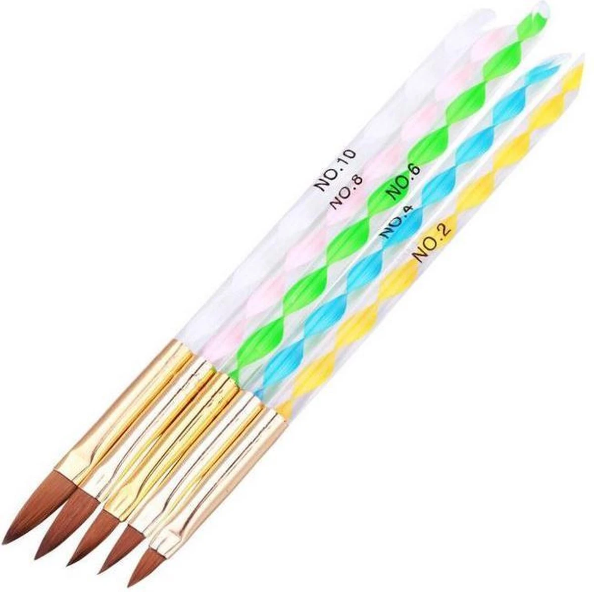 Evvie Acryl Penselen Voor Kunstnagels En Nailart - Set Van 5 4 Evvie Acryl Penselen Voor Kunstnagels En Nailart - Set Van 5 - Image 2