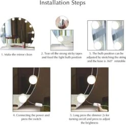 Merkloos LED Spiegel | 10 LEDS | Make-up Spiegel | Helderheid Aanpasbaar | USB Voeding | Geheugenfunctie 12 Merkloos LED Spiegel | 10 LEDS | Make-up Spiegel | Helderheid Aanpasbaar | USB Voeding | Geheugenfunctie -Modecosmetica Winkel 1200x1196 33