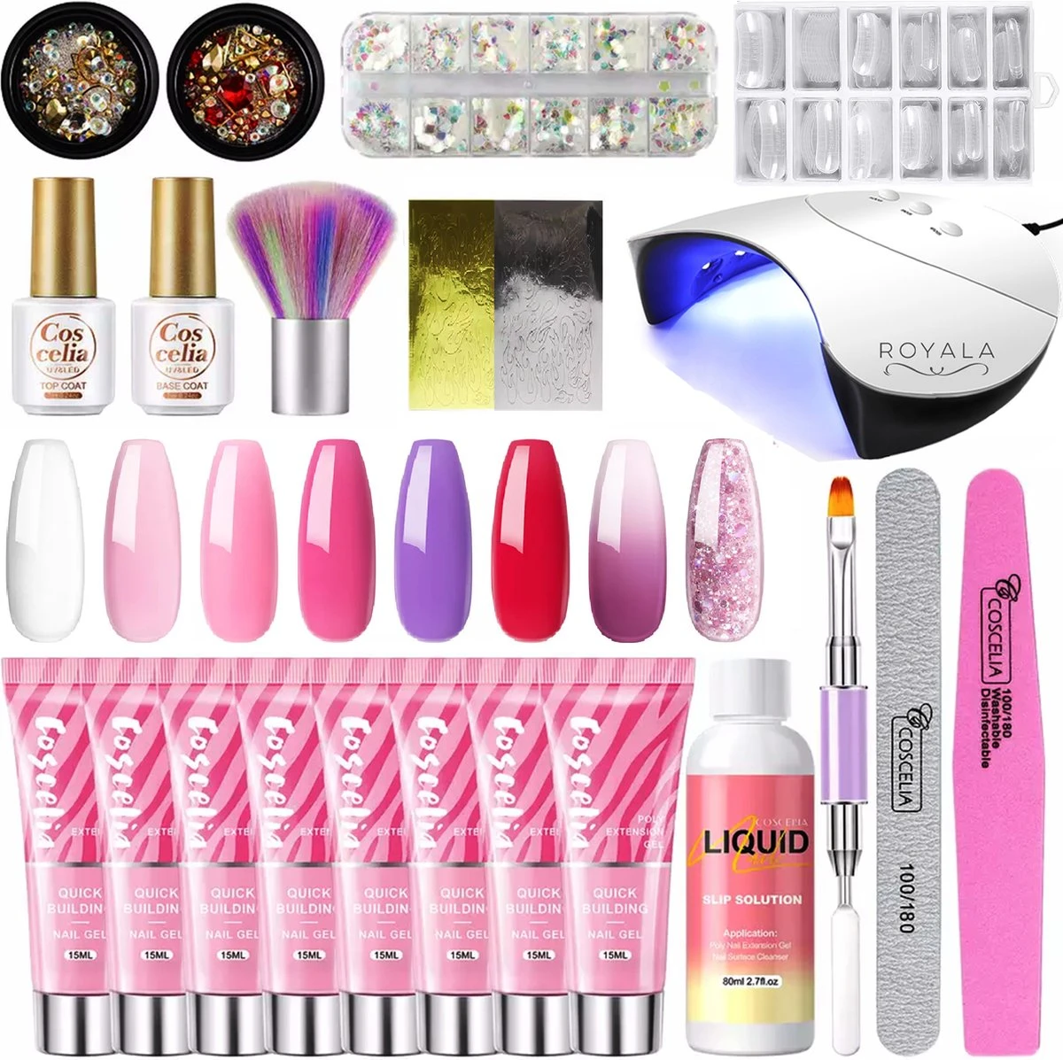 Royala POG4 Professionele Poly Gel Kit – Premium Quality – 8 Kleuren Polygel - Dual Molds Nagelvormen - Polygel Pakket - Topcoat Basecoat - Incl. 36 Watt LED Nageldroger - Poly Acryl Nagels - Nail Art Pakket - Starterspakket - Gel Lak 3 Royala POG4 Professionele Poly Gel Kit – Premium Quality – 8 Kleuren Polygel - Dual Molds Nagelvormen - Polygel Pakket - Topcoat Basecoat - Incl. 36 Watt LED Nageldroger - Poly Acryl Nagels - Nail Art Pakket - Starterspakket - Gel Lak