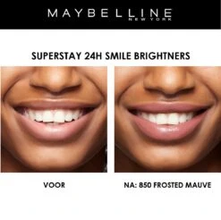 Maybelline SuperStay 24H Smile Brighters Lippenstift - 850 Frosted Mauve - Roze - Langhoudend -Modecosmetica Winkel 1200x1197 38