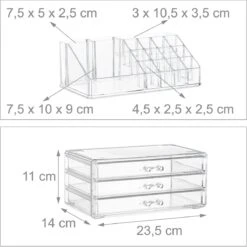 Relaxdays Make-up Organizer Klein - Stapelbaar - Sieradendoosje - Cosmetica - Opbergbox - Doorzichtig 32 Relaxdays Make-up Organizer Klein - Stapelbaar - Sieradendoosje - Cosmetica - Opbergbox - Doorzichtig -Modecosmetica Winkel 1200x1198 100