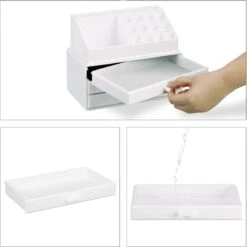 A&K 2in1 Make-up Organizer - 4 Lades Cosmetica Opbergdoos - Kaptafel - Wit -Modecosmetica Winkel 1200x1198 103