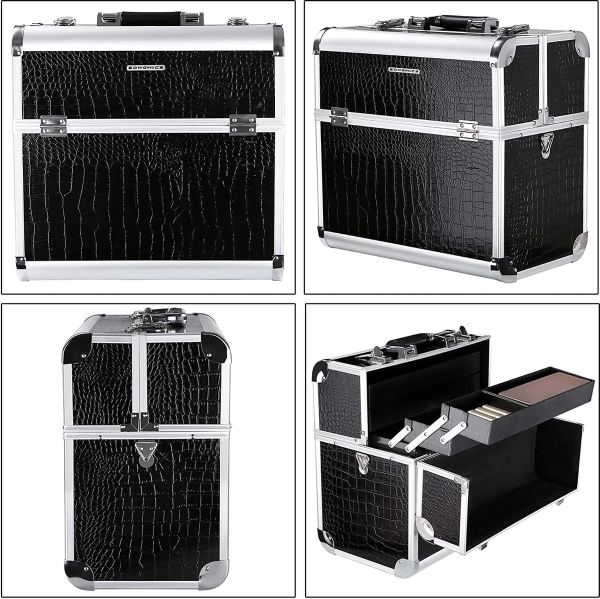 A.T. Shop Cosmeticakoffer, Make-up Koffer, Beauty Case, Bewaren Van Make-up, Nagellak. Zwart 6 A.T. Shop Cosmeticakoffer, Make-up Koffer, Beauty Case, Bewaren Van Make-up, Nagellak. Zwart - Image 4